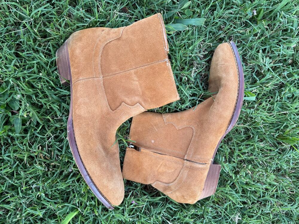 Men's Vintage Leather Western Chelsea Boots Size 46